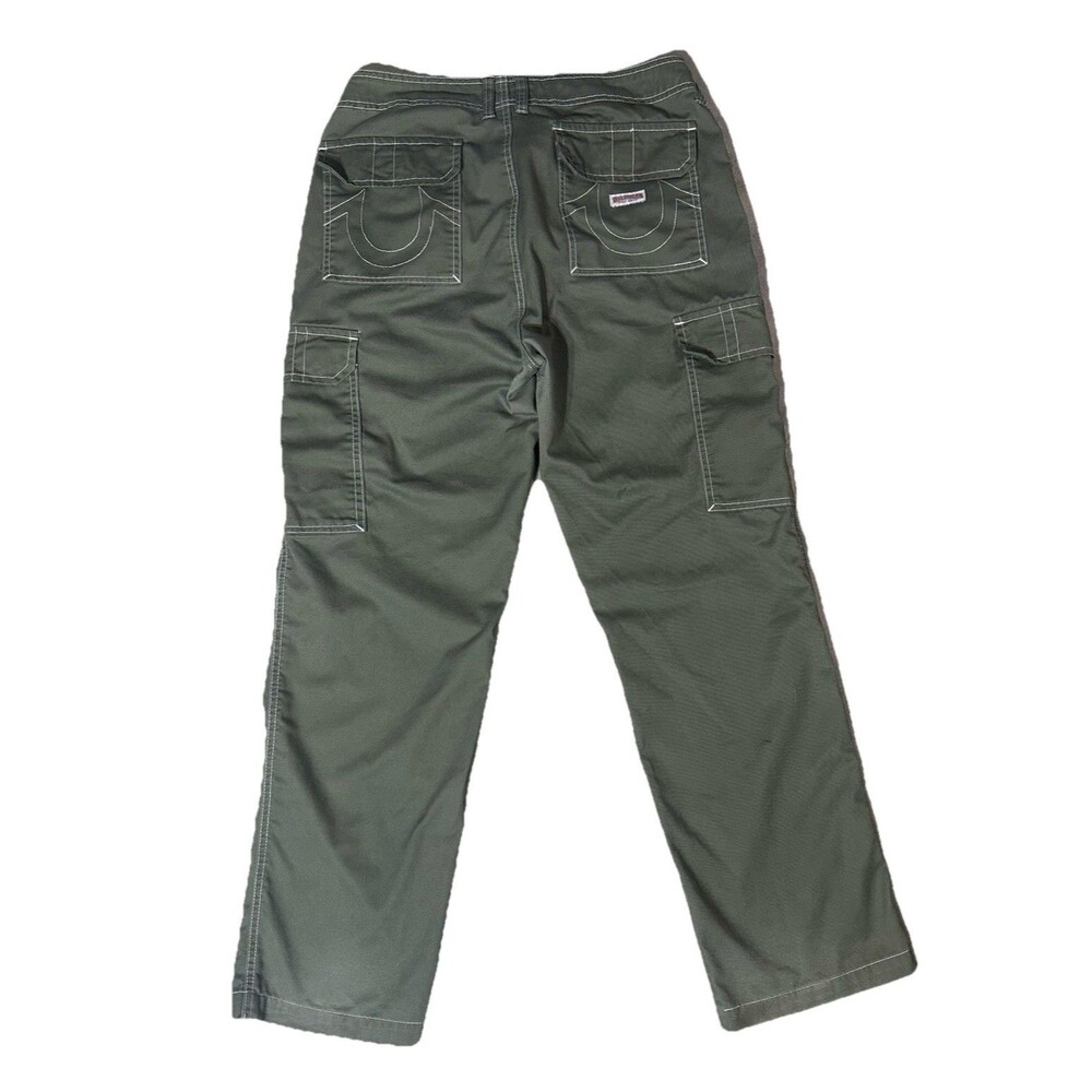 True Religion Cargo Pants Mens Size 32 Olive Green Military